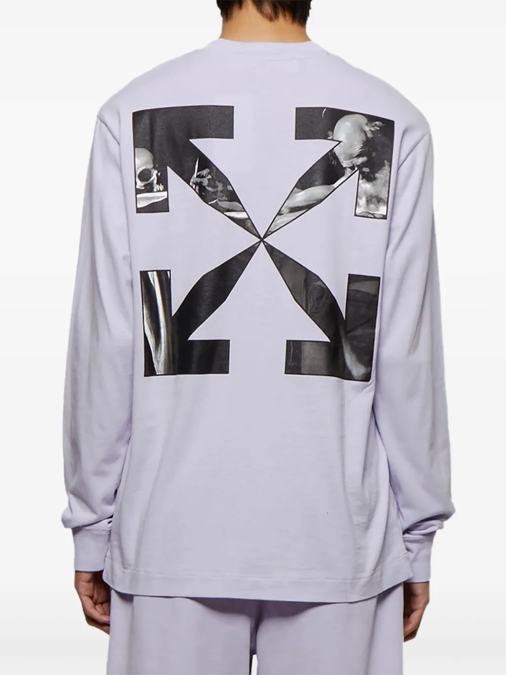 Off-White Caravaggio Arrow T-shirt met lange mouwen Paars