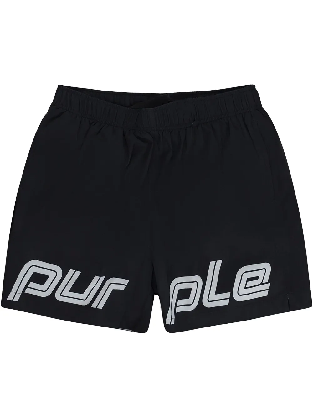 Purple Brand "Black Beauty" shorts met logoprint Zwart
