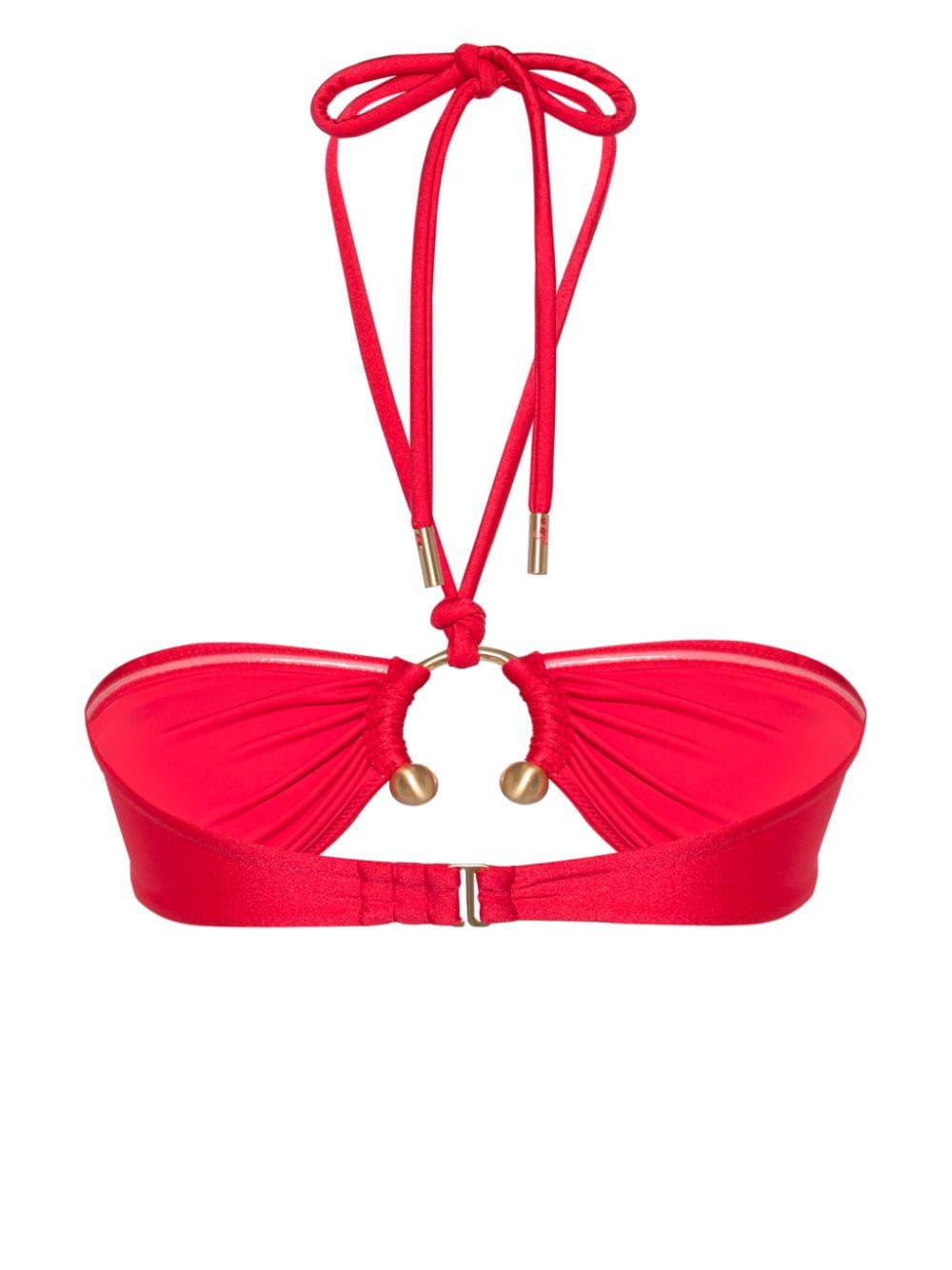 Shop Cult Gaia Brenner Ring-embellished Bikini Top In Red
