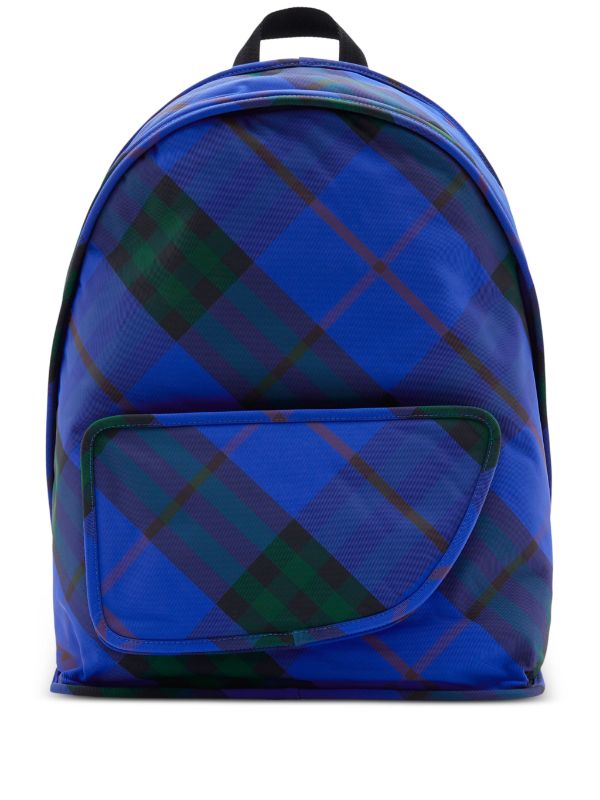 Burberry Shield Vintage Check print Backpack Blue FARFETCH AZ