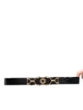 Maje crocodile-embossed leather belt - Black