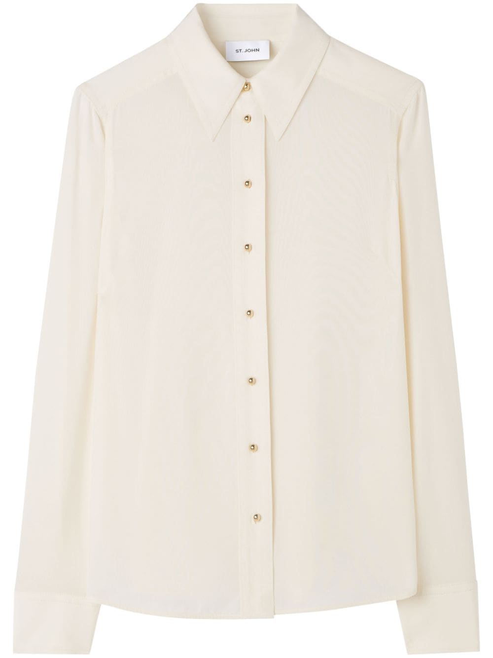 St. John topstitch-detail silk blouse - Toni neutri