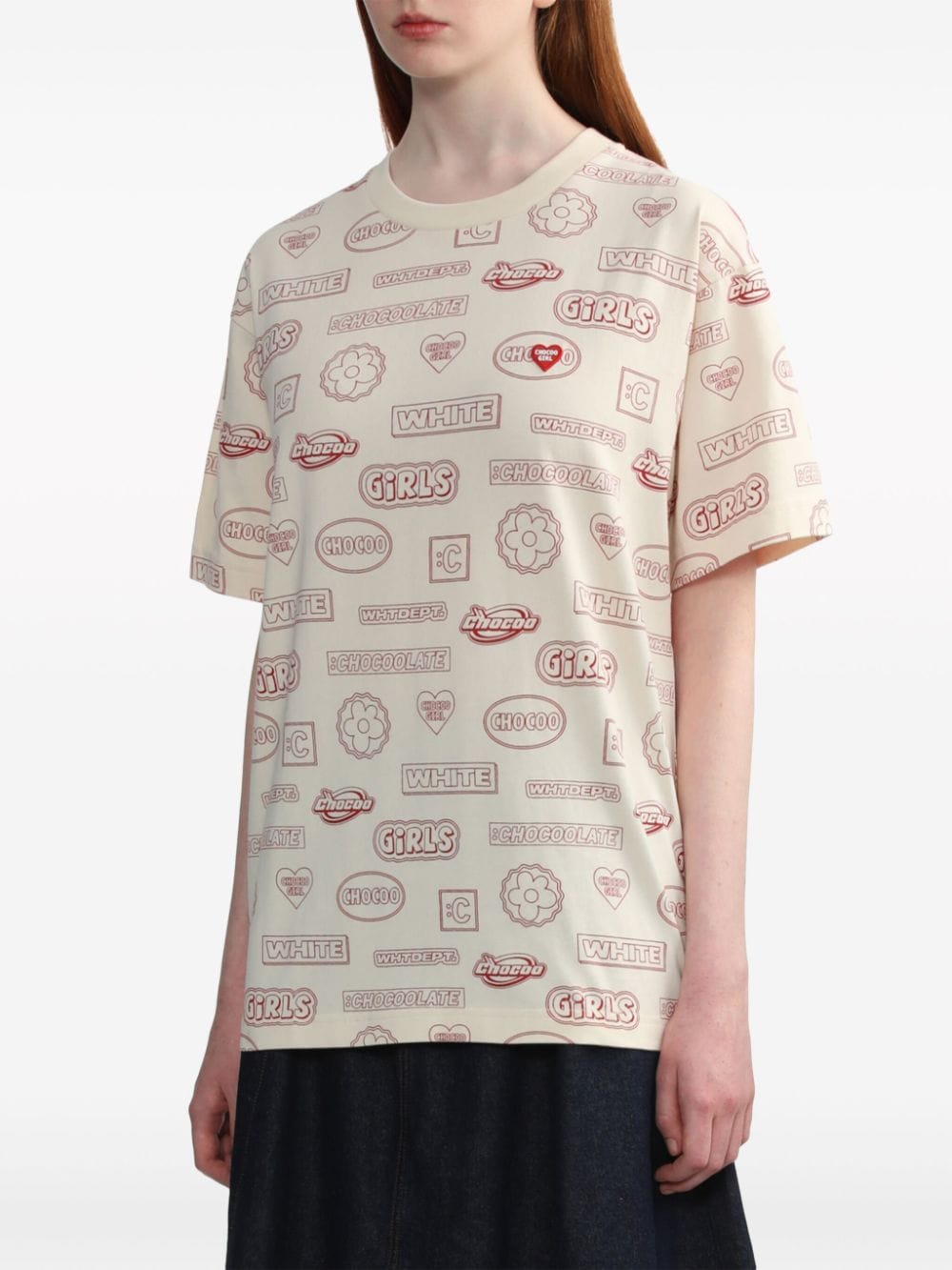 Shop Chocoolate Graphic-print T-shirt In Neutrals