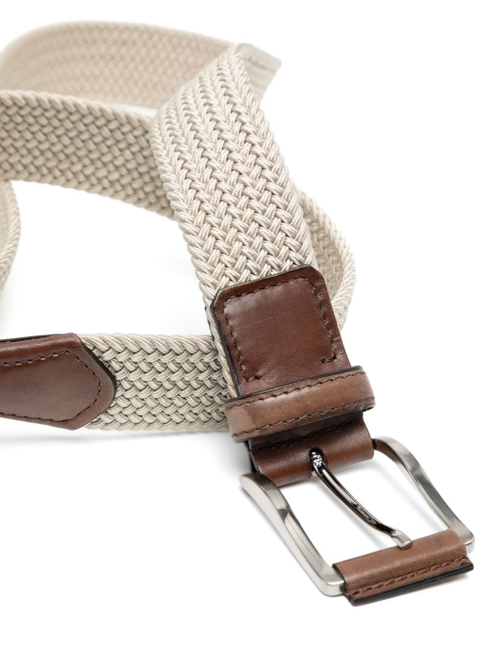 Shop Barrett Interwoven Leather Trim Belt In Brown