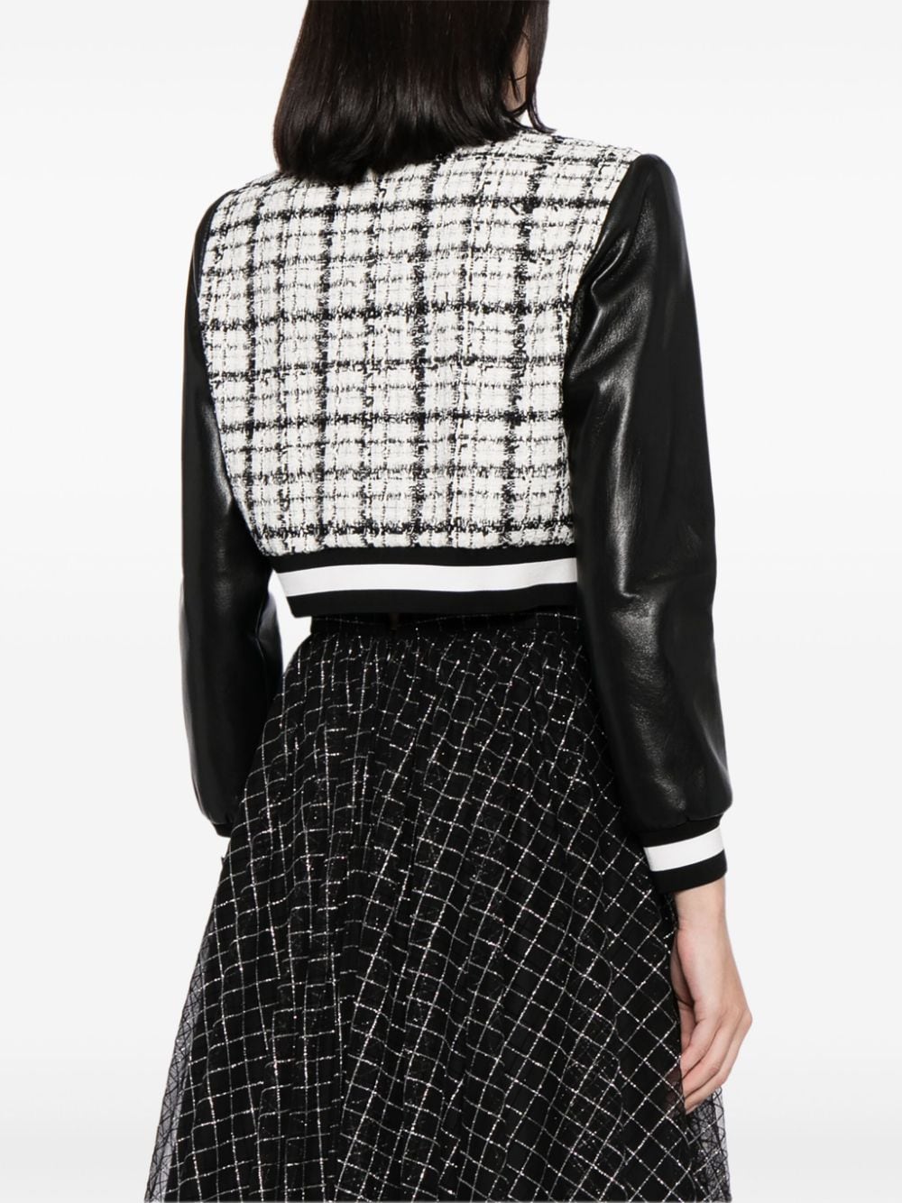 Shop Alice And Olivia Camela Cropped Tweed Jacket In Black