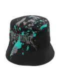 Moschino Kids paint-splatter cotton bucket hat - Black