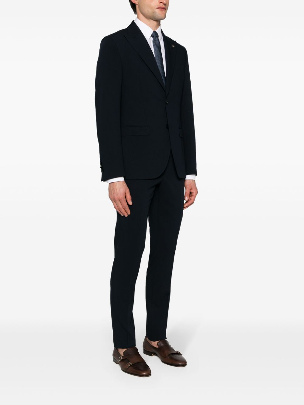 Shop Manuel Ritz Single-breasted Suit In 蓝色