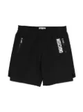 Moschino Kids logo-print ripstop shorts - Black