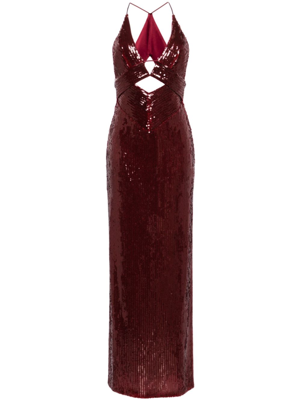 Galvan Ized Prism Maxi Dress In Red