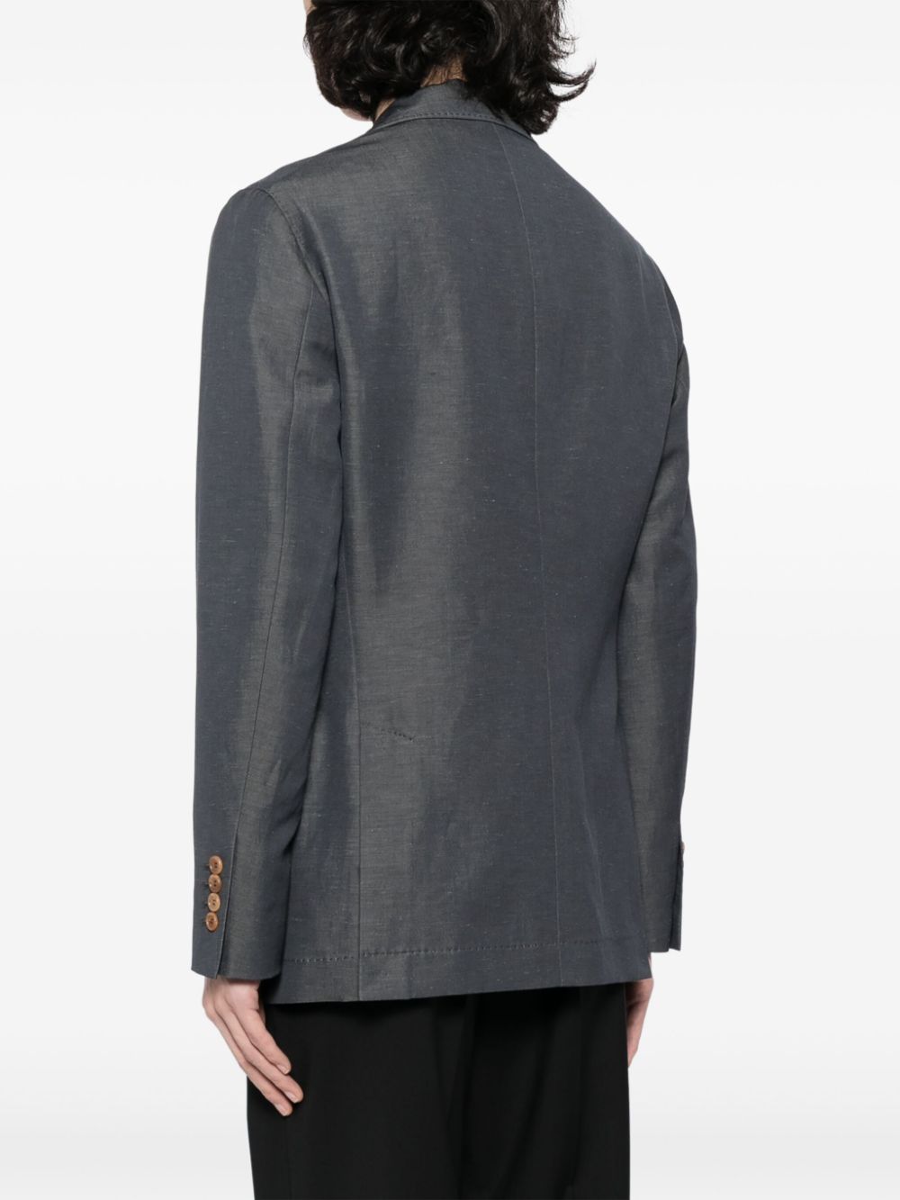 Shop Brunello Cucinelli Single-breasted Wool-blend Blazer In Grey