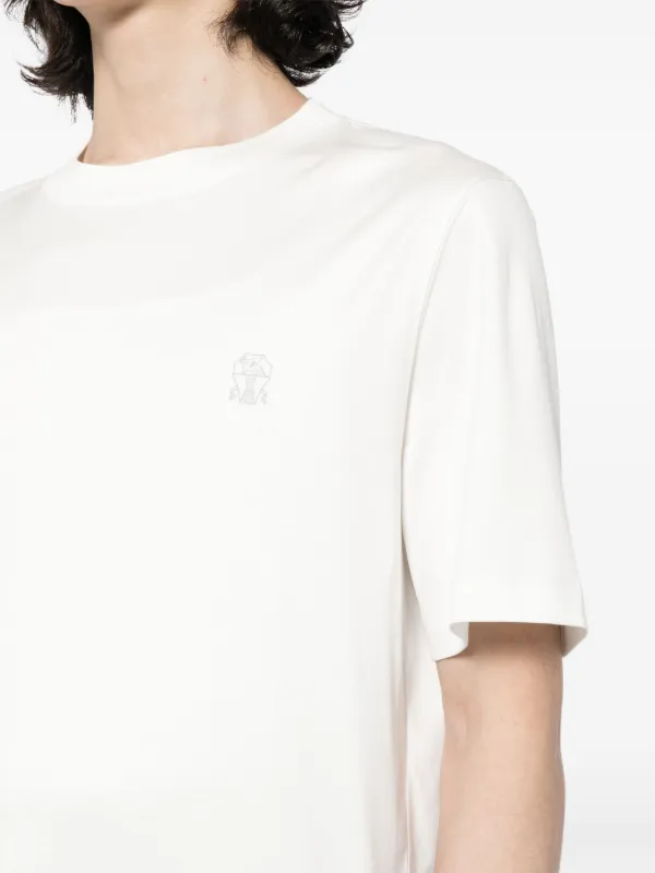 Brunello Cucinelli Camiseta Com Estampa De Logo | Branco | FARFETCH BR