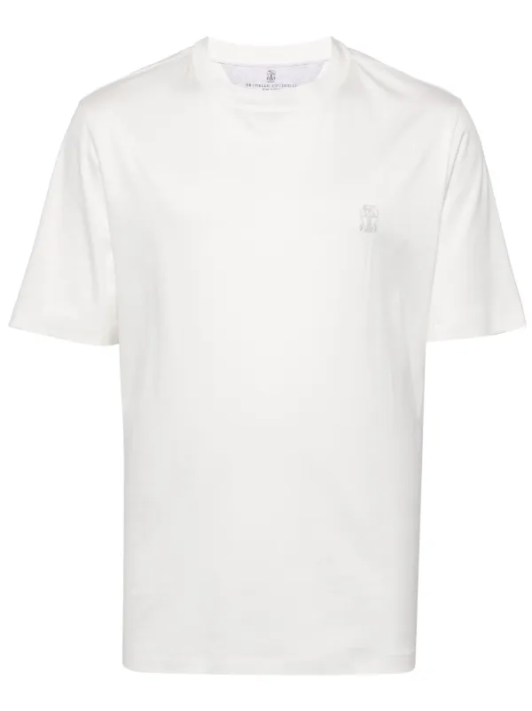 Brunello Cucinelli Camiseta Com Estampa De Logo | Branco | FARFETCH BR