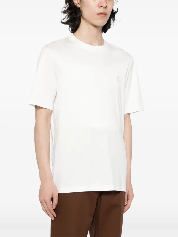 Brunello Cucinelli Camiseta Com Estampa De Logo | Branco | FARFETCH BR