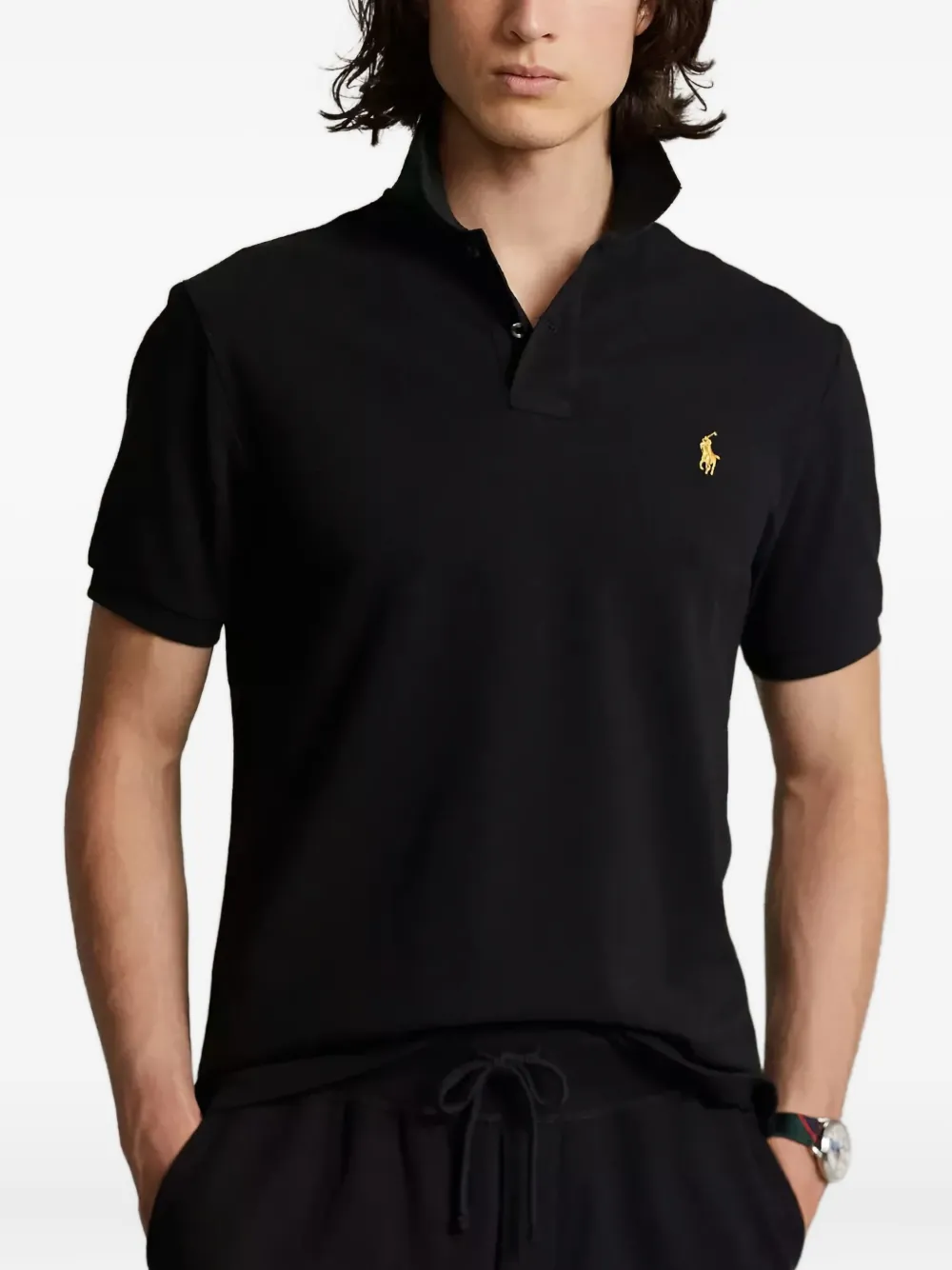 Polo Ralph Lauren Polo Pony Cotton Polo Shirt In Black