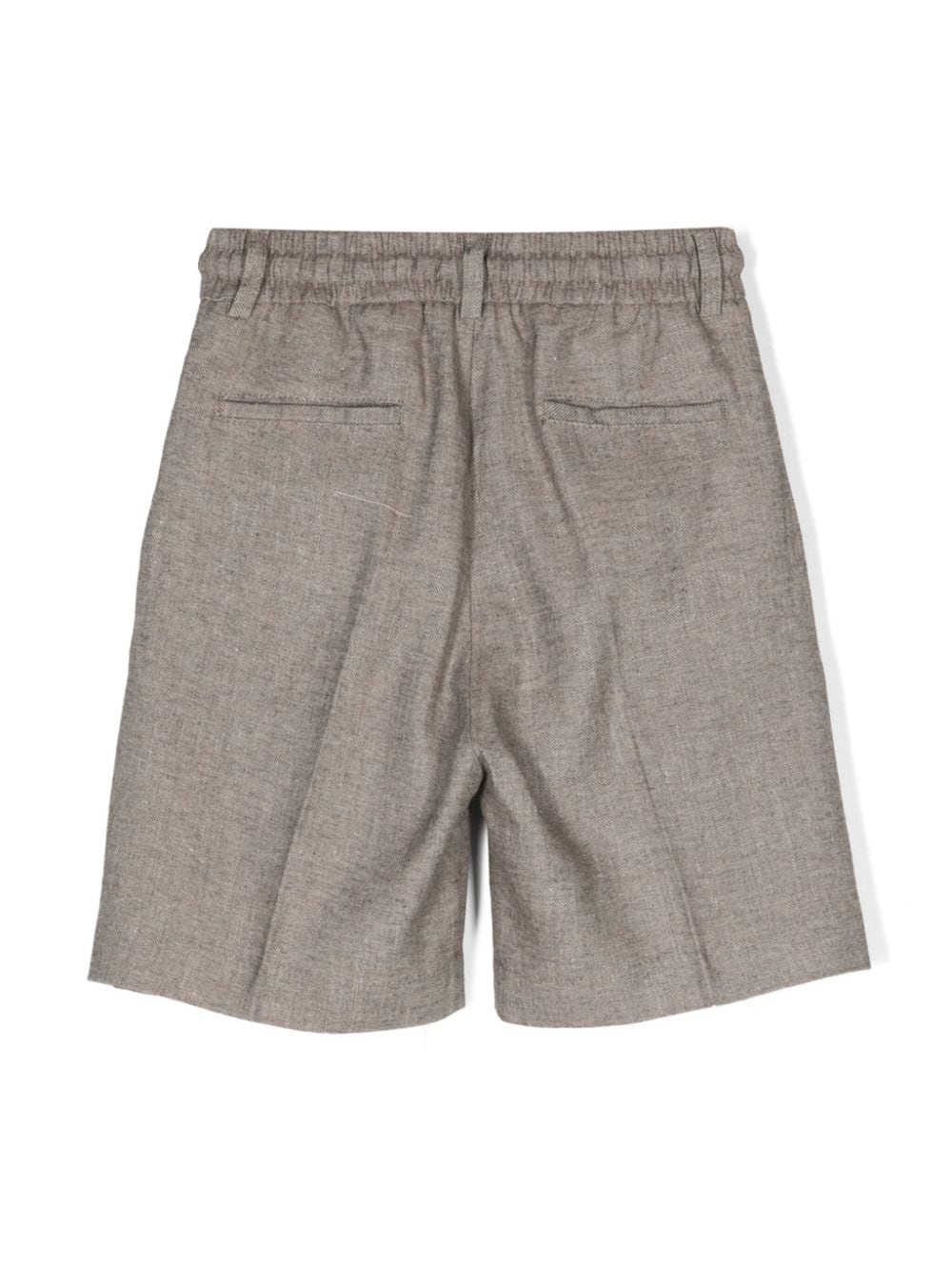 Shop Paolo Pecora Dart-detail Linen Blend Shorts In Neutrals