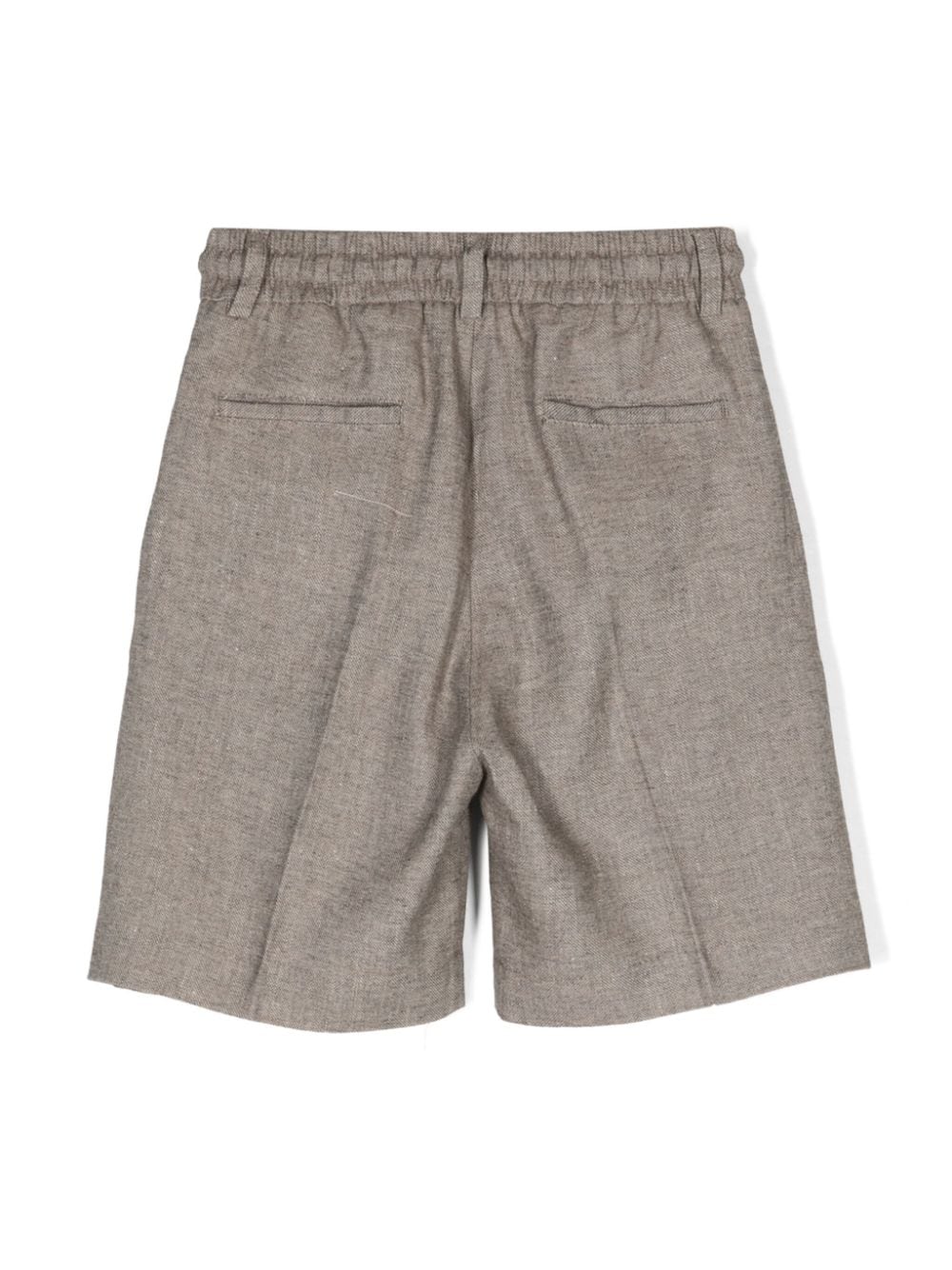 Paolo Pecora Kids Shorts van linnenblend - Beige