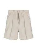 Paolo Pecora Kids dart-detail linen blend shorts - Neutrals