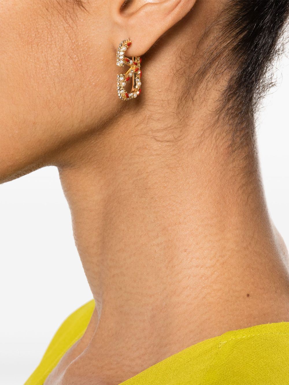 Image 2 of Valentino Garavani VLogo Signature crystal-embellished earrings