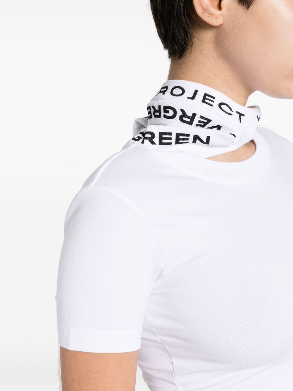 Shop Y/project Evergreen Triple-collar T-shirt In White
