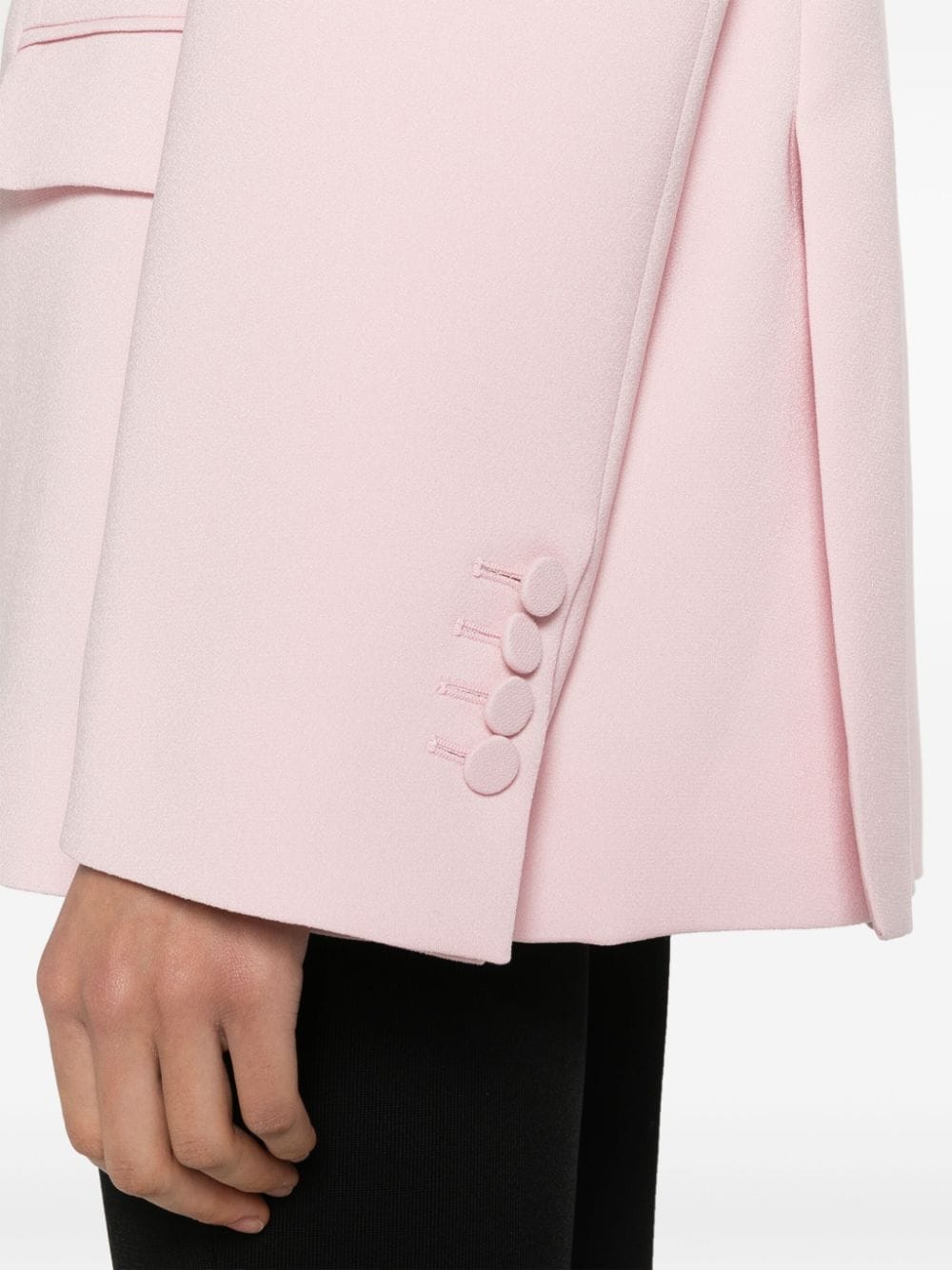 Shop The Andamane Double-breasted Crepe Blazer In Pink