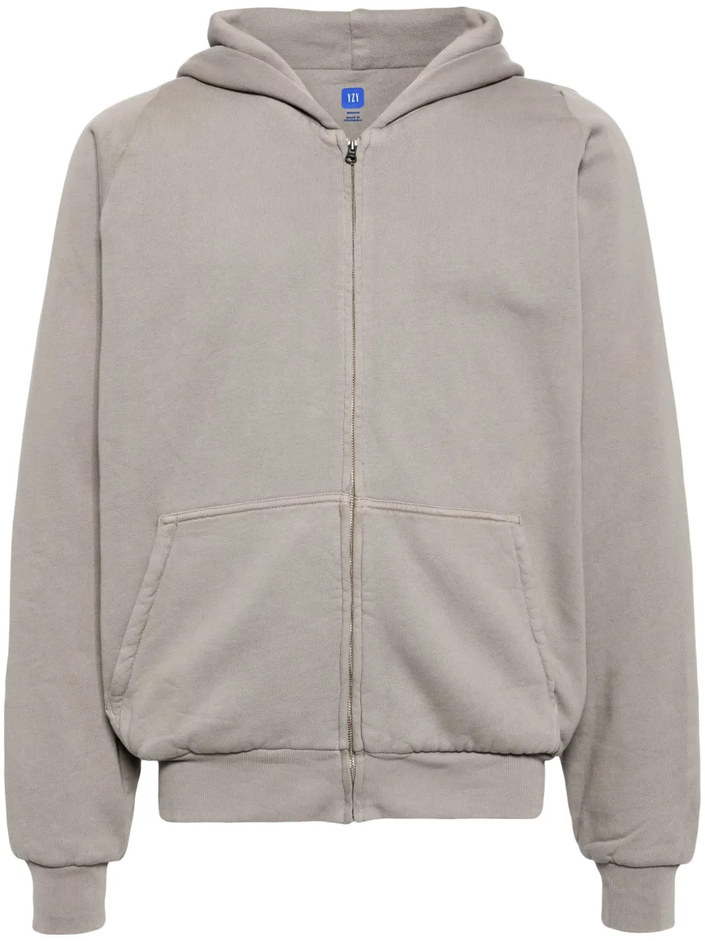 Yeezy Zip-up Cotton Hoodie In Grey