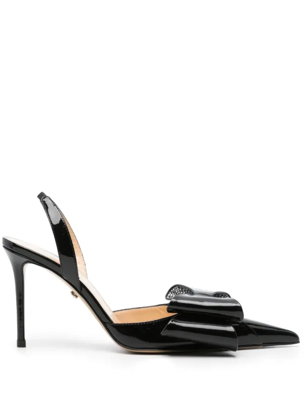 サンダル・ミュール MACH & MACH FW24 'Le Cadeau' slingback (FW24S080585SUE BDX) Le Cadeau - Women's Pink Mesh Slingbacks with Crystal Strass
