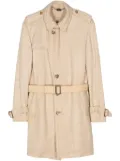 Fendi Pre-Owned 2000s leather double-breasted coat - Neutrals