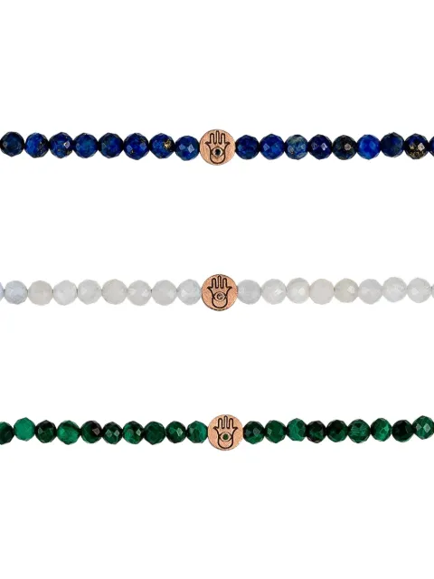 Anil Arjandas Bracciale Hamsa in oro rosa 18kt con malachite