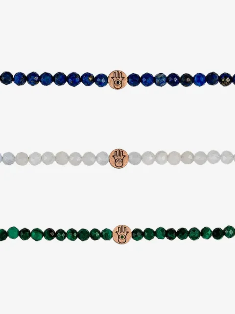 Anil Arjandas 18K rose gold Hamsa malachite bracelet