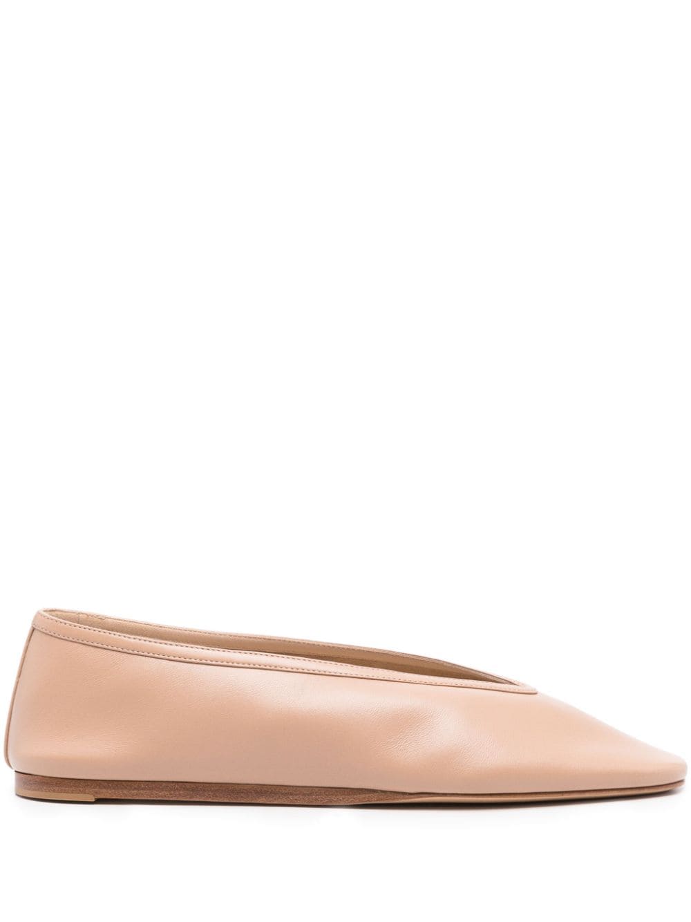 Shop Le Monde Beryl Luna Leather Ballerina Shoes In Neutrals