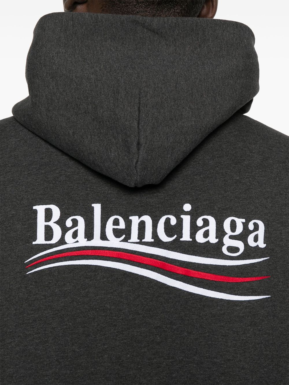 Balenciaga logo-embroidered cotton hoodie Men