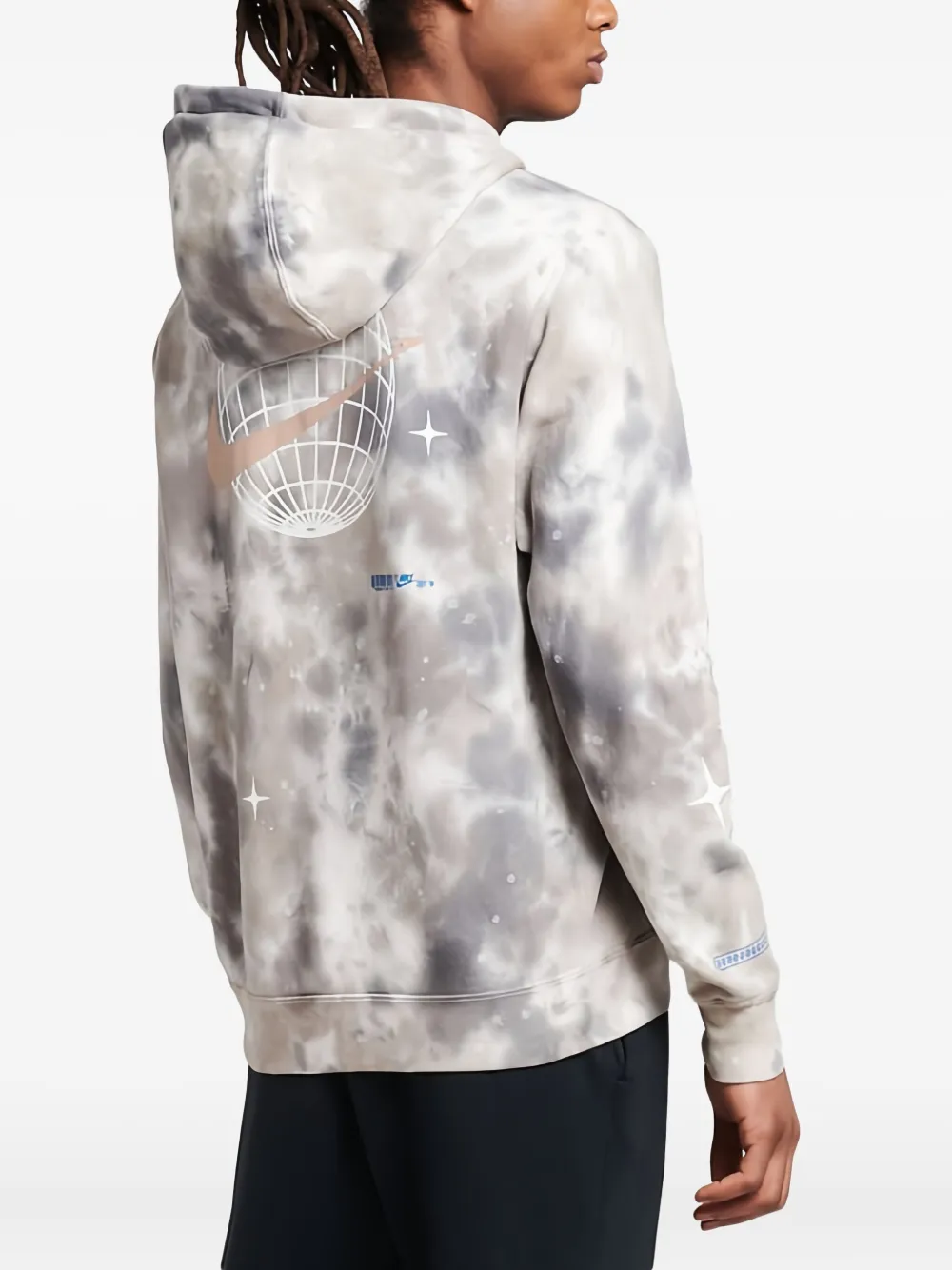Nike Hoodie met tie-dye print Beige