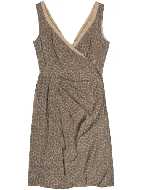 Prada Pre-Owned vestido midi con estampado de leopardo 2000