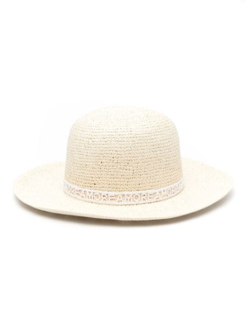 Borsalino Panama crochet-detail hat