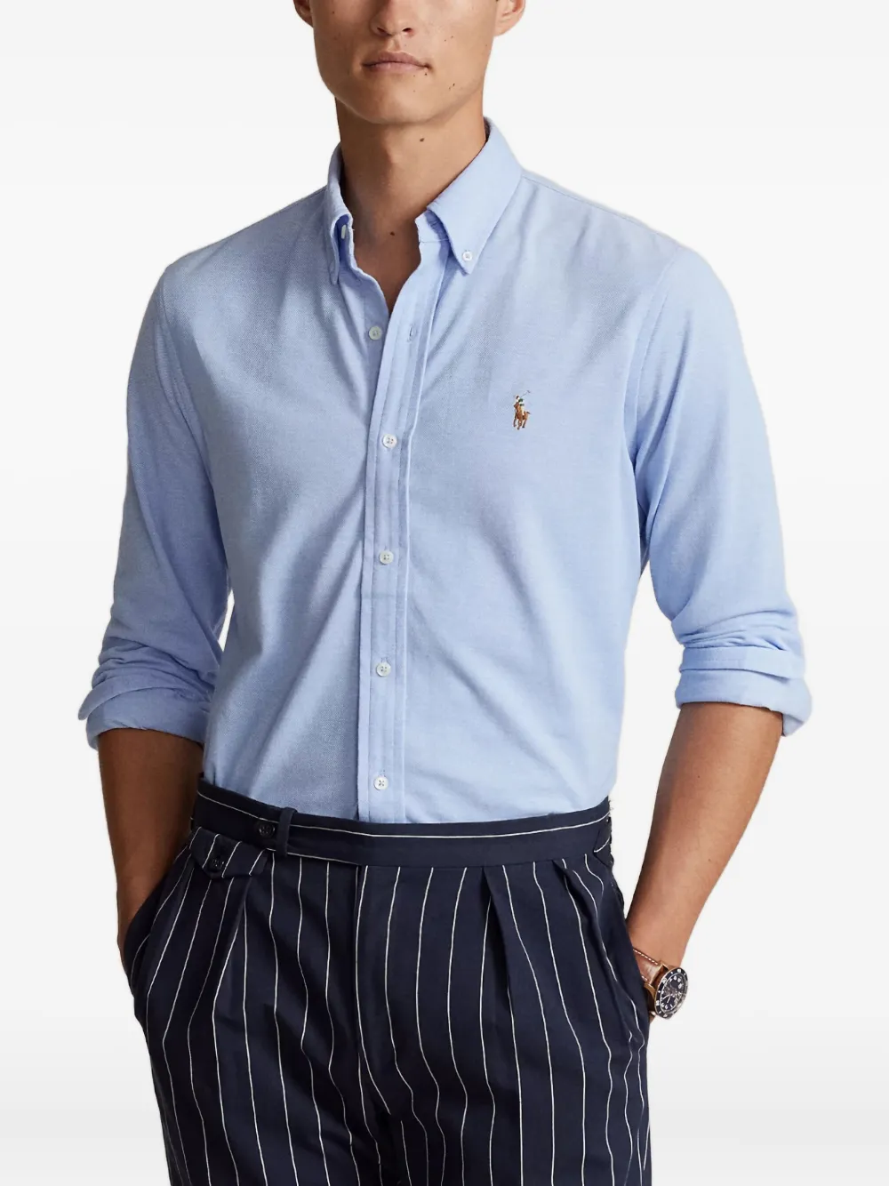 Polo Ralph Lauren Slim Fit Oxford Shirt In Blue