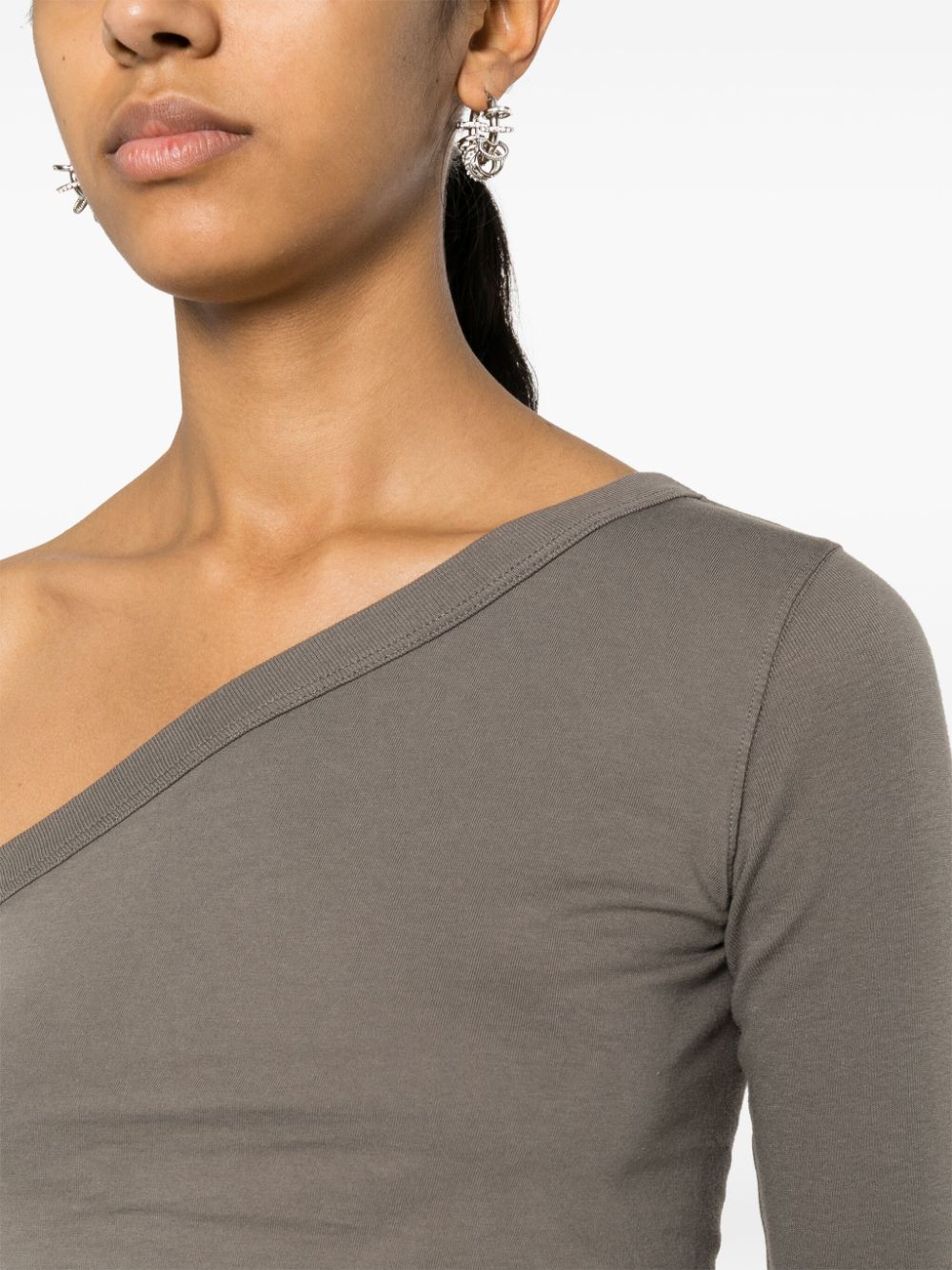 Shop Rick Owens Ziggy Organic-cotton Top In Grey