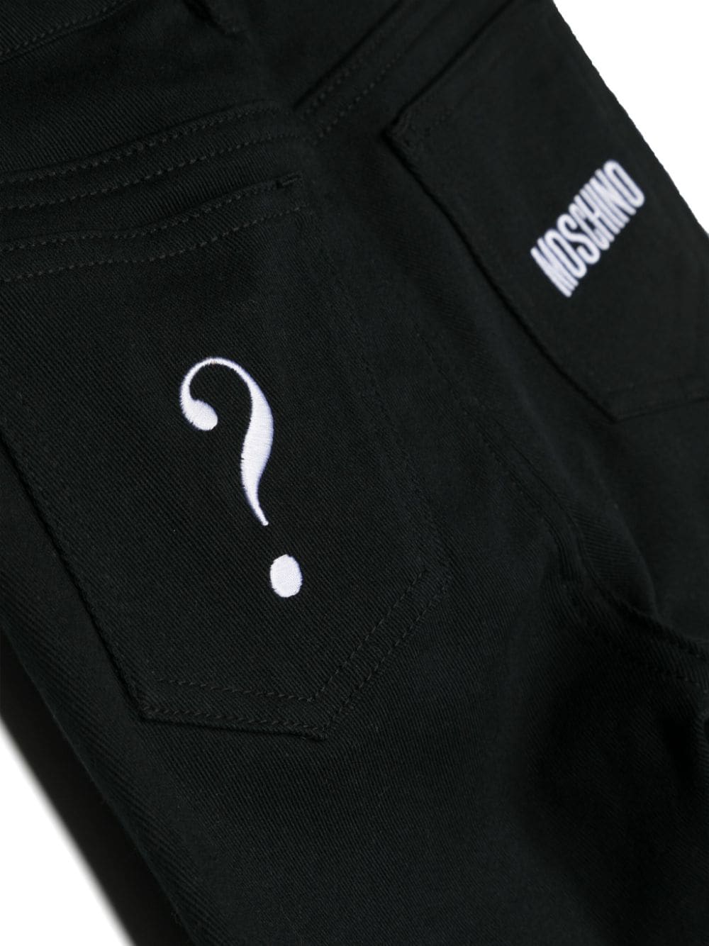 Moschino Kids Jeans met geborduurd logo Zwart