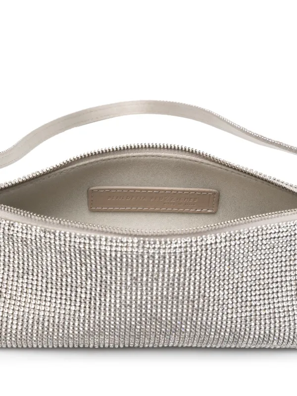 Benedetta Bruzziches Joy Rhinestone Shoulder Bag | Silver