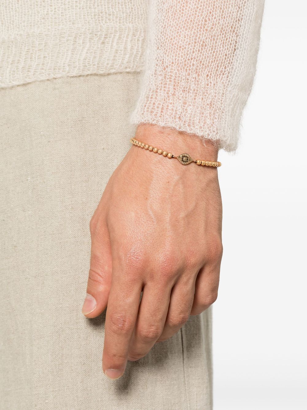 Anil Arjandas 18kt roségouden armband met boos oog bedel en diamant - Roze