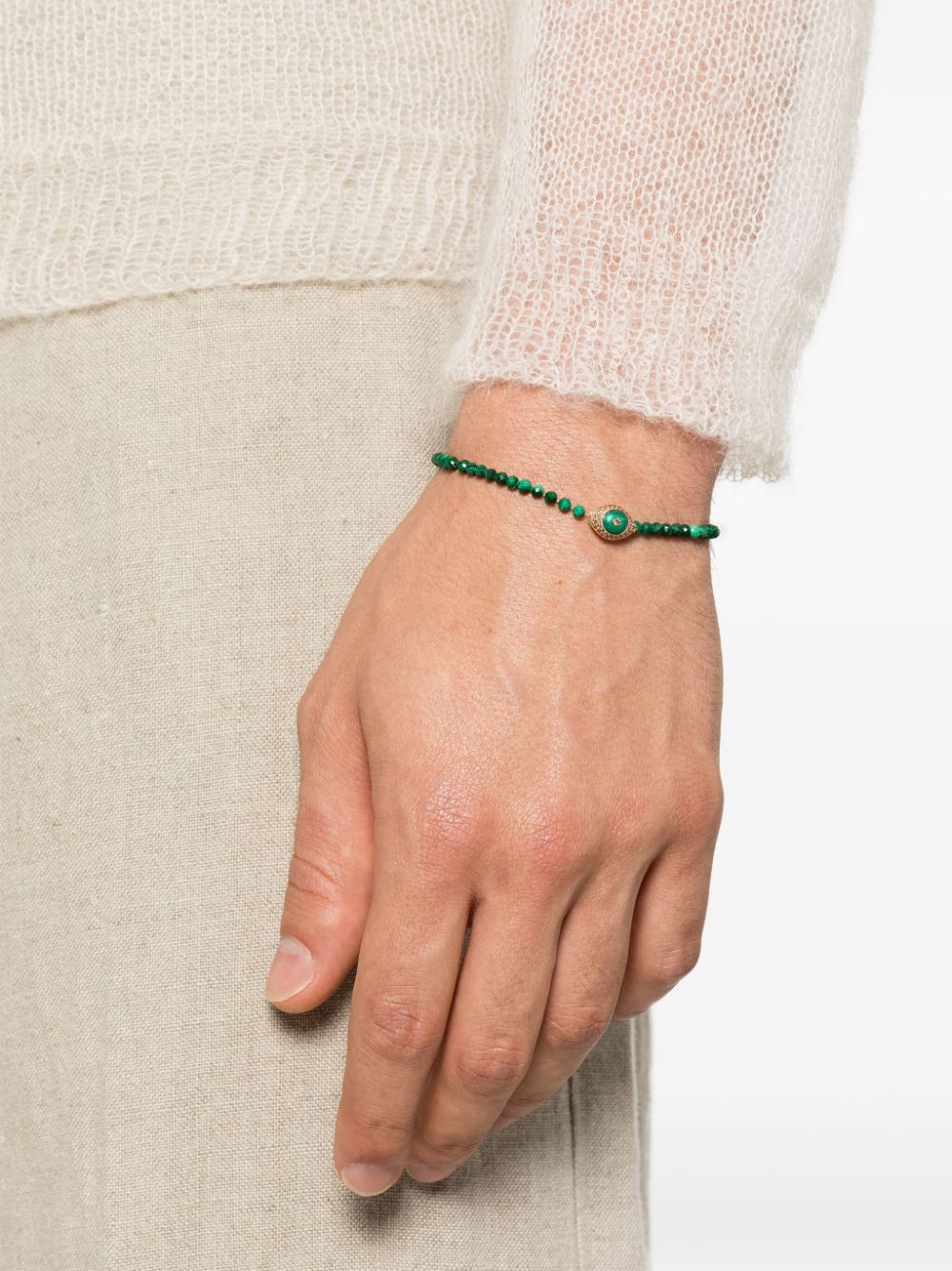 Anil Arjandas 18kt roségouden armband met diamant - Groen