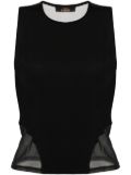 TWINSET mesh-panelled top - Black