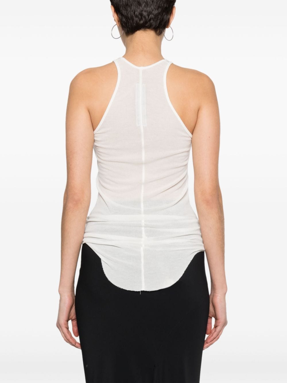 Shop Rick Owens Fine-ribbed Tank Top In White