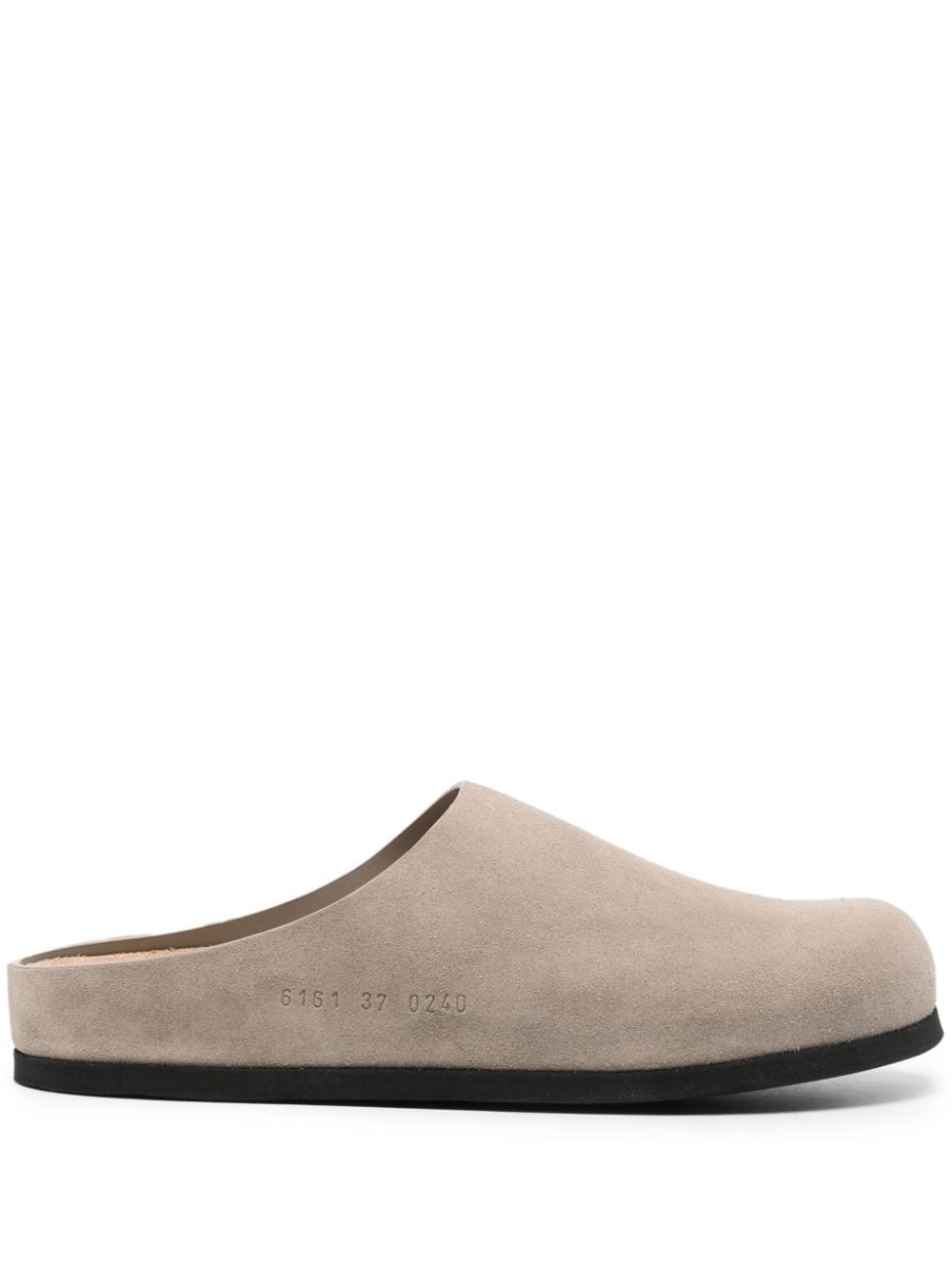 Common Projects Embossed-logo Leather Slippers In Neutrals