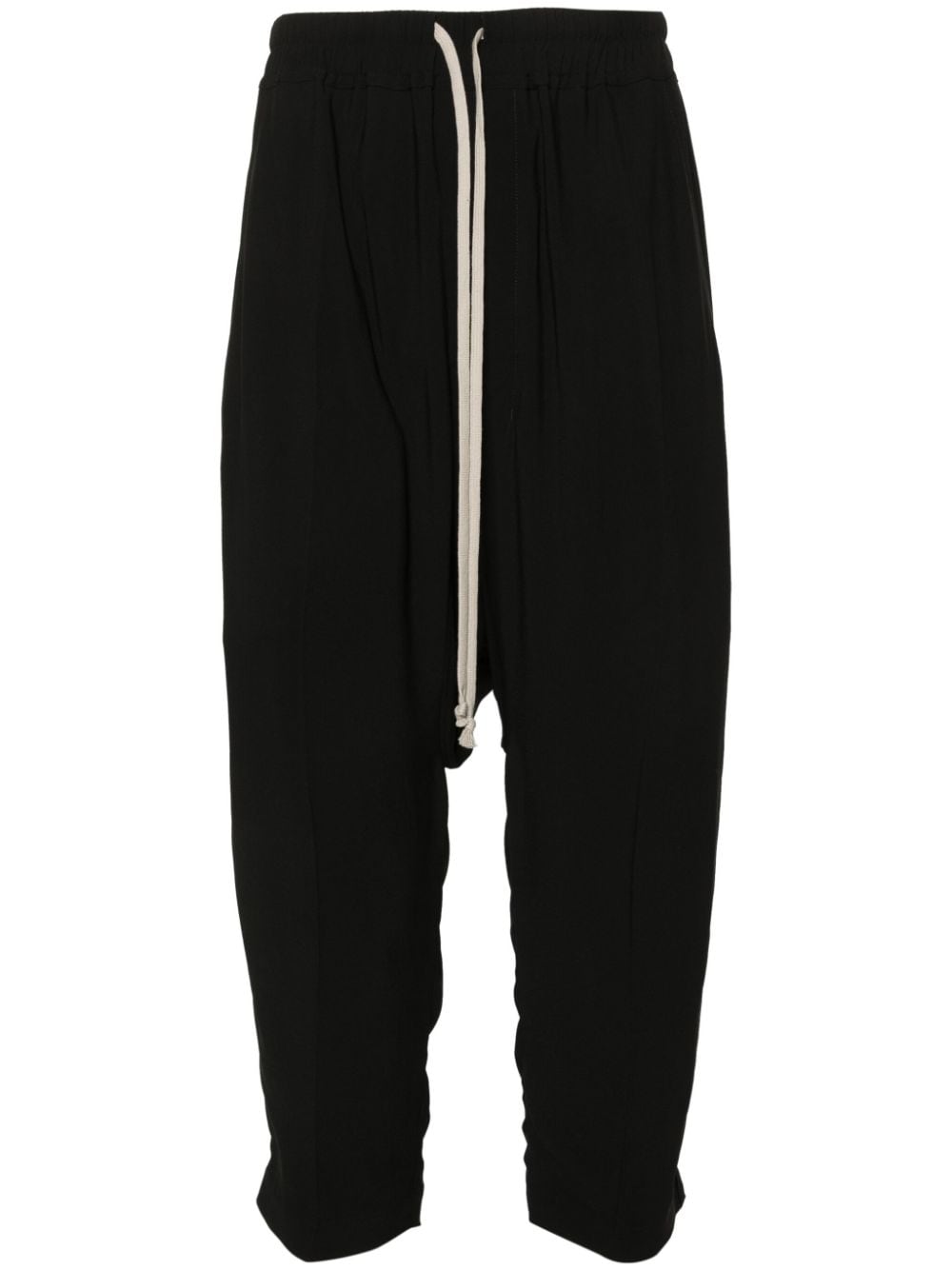 Rick Owens Drawstring-waist Cropped Tousers In Black