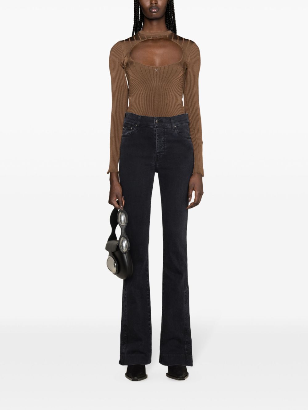 AMIRI Kick high-rise flared jeans - Zwart