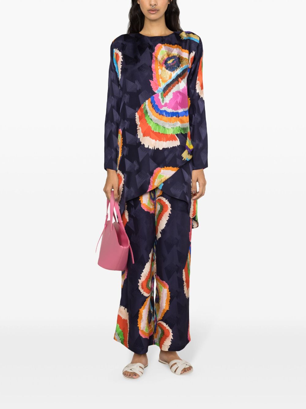 Image 2 of Rianna + Nina Melina jacquard silk trousers