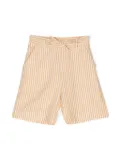 Paolo Pecora Kids striped linen blend shorts - Yellow