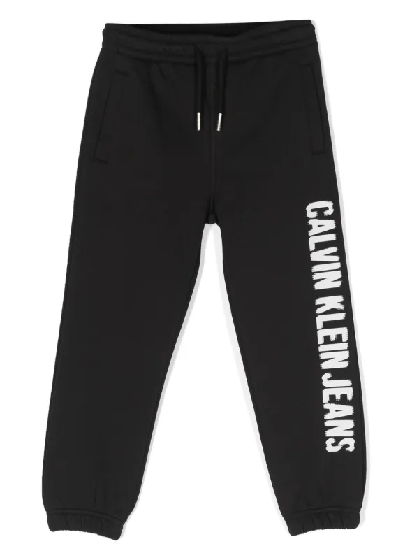 Calvin Klein Kids logo-print Cotton Track Pants Black FARFETCH ID