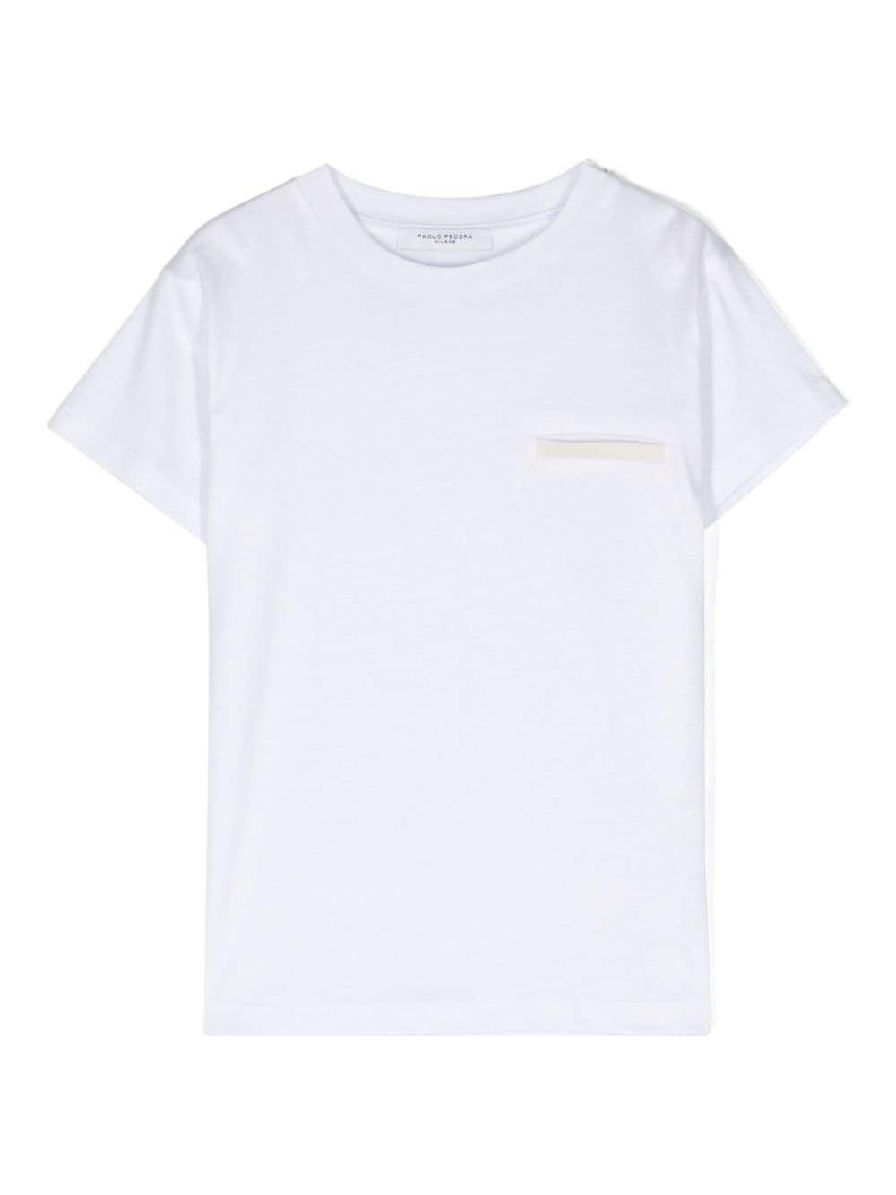 paolo pecora kids t-shirt en coton à col rond - blanc