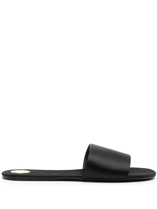 Saint Laurent open toe Satin Slides Black FARFETCH IE